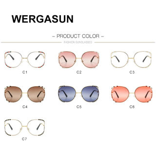 Metal-Frame Large Glossy-Finish Sunglasses 6