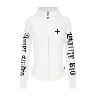 Distressed Leopard Print Zip-Up Hooded Cardigan | Women's Slim Fit