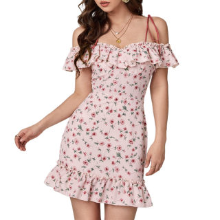 Floral French Dress for Women | Fashion Short Skirt Style 5