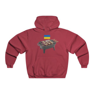 BBQ Onion Skewer Hooded Sweatshirt | Grilling Kyiv Ukraine Flag 8