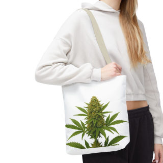 Cannabis Bud Illustration Tote | Botanical Cannabis Plant Tote 99