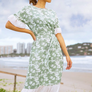 Floral Long Skirt Dress for Women | Slim Flattering Summer Style 4