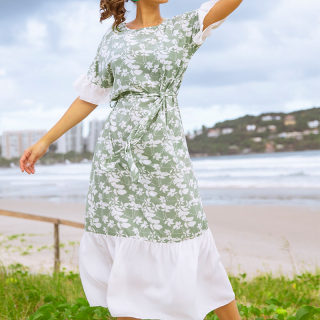 Floral Long Skirt Dress for Women | Slim Flattering Summer Style 2