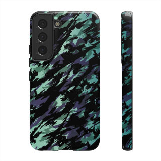 Teal Black Abstract Camo Phone Case 50