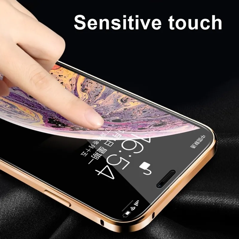Magnetic Tempered Glass Privacy Phone Case | Anti-Spy 360° Metal Cover 5