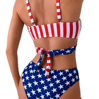Flag Print Cross Tie Swimsuit | Women's 5