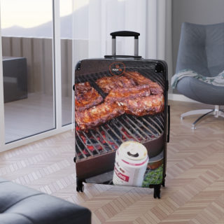 BBQ Ribs Grill Photo Suitcase | Travel Luggage with Barbecue Design 15