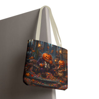 Jack-o'-Lantern Candy Haul Tote Bag | Halloween Pumpkin Scene 111