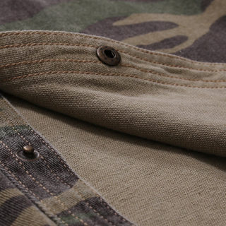 Camouflage Denim Shirt for Men | Army Green Long Sleeve Loose Jean Shirt 3
