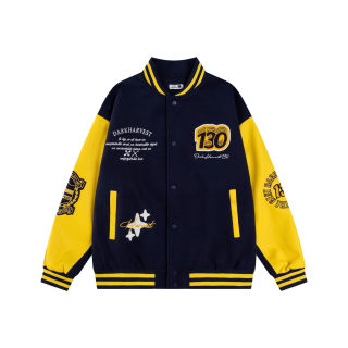 Badge Embroidered Terry Baseball Jacket