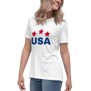 Women's Relaxed T-Shirt «USA» 10
