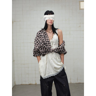 Distressed Frayed Plaid Shirt | Coffee Check 3