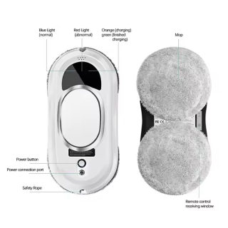 Smart Window Cleaning Robot with Remote Control, 5600Pa Suction 6