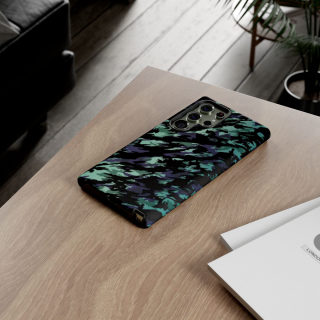 Teal Black Abstract Camo Phone Case 174