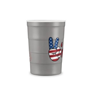 American peace sign recyclable steel cup 10