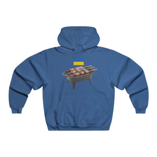 BBQ Onion Skewer Hooded Sweatshirt | Grilling Kyiv Ukraine Flag 4