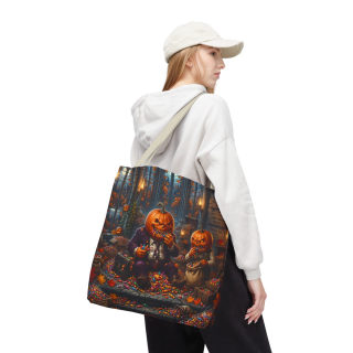 Jack-o'-Lantern Candy Haul Tote Bag | Halloween Pumpkin Scene 72