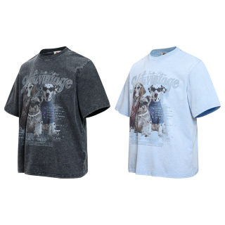 Cartoon Sunglasses Puppy Print T-Shirt 4