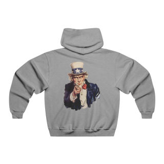 Uncle Sam Pointing Hooded Sweatshirt | Patriotic American Flag Graphic 10