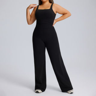 Women's Straight-Cut Outdoor Yoga Suit Set 2
