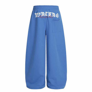 Retro Blue Wide Leg Sweatpants | Washed Gradient Drawstring 4
