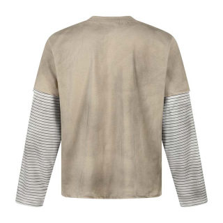 Fake Two-Piece Spray Paint Letter Print Long Sleeve Shirt | American Retro 4