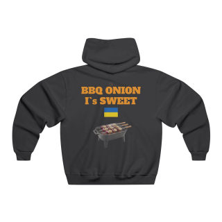 BBQ Onion Skewer Hooded Sweatshirt | Grilling Kyiv Ukraine Flag 15