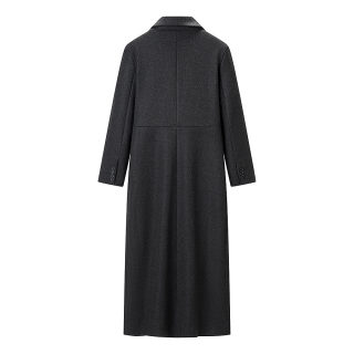 Elegant Medium-Long Wool Coat for Women | Dark Gray Commute Style 2