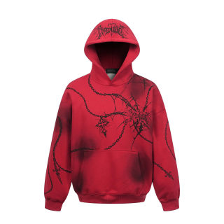 Streetwear Distressed Chain Cross Hoodie | Unisex Pullover 3