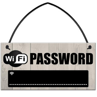 Wooden WiFi Password Sign | Hanging Chalkboard Home Coffee Bar Decoration