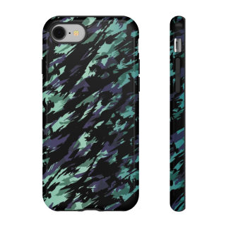 Teal Black Abstract Camo Phone Case 2