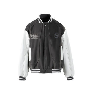 Embroidery Splicing Baseball Jacket | Unisex Loose Fit