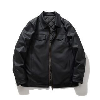 Men's PU Leather Padded Motorcycle-Style Jacket 2