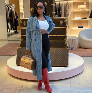 Women's Loose Denim Trench Coat with Belt 4