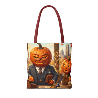 Pumpkin Head Businessmen Tote Bag | Halloween Pumpkin City Illustration 20