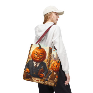 Pumpkin Head Businessmen Tote Bag | Halloween Pumpkin City Illustration 66