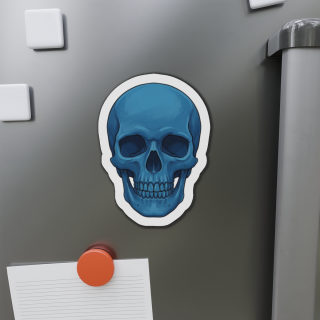Blue Skull Die-Cut Magnet 6