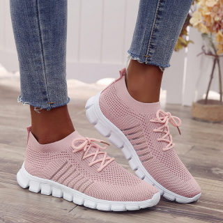 Women's Mesh Lace-Up Sports Shoes, Roomier Fit