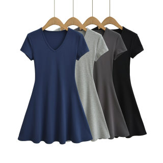 V-Neck Short Sleeve Mini Dress