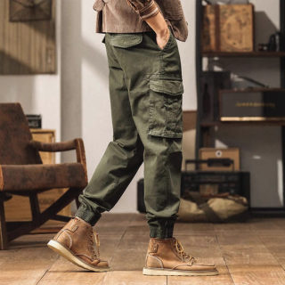 Men's Multi-Pocket Cargo Pants with Cuffed Hem 3