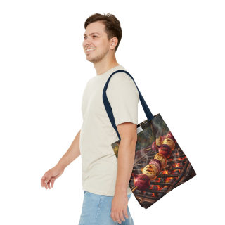 Grilled Vegetable Kabob Tote Bag | BBQ Skewers, Summer Cookout Market Tote 44
