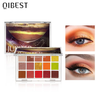 QIBEST Earth-Tone Shimmer & Matte Eyeshadow Palette, 15 Colors 2