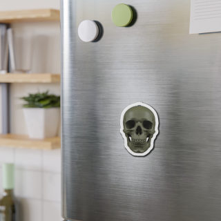 Olive Skull Die-Cut Magnet | Realistic Skull Refrigerator Magnet 8