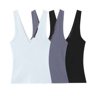Elegant V-Neck Ribbed Sleeveless Top | Women's
