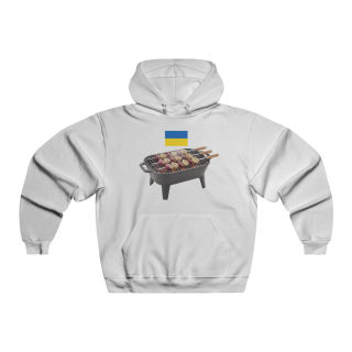 BBQ Onion Skewer Hooded Sweatshirt | Grilling Kyiv Ukraine Flag 2