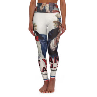 Uncle Sam Pointing, High Waisted Yoga Leggings | Patriotic Vintage Poster Print