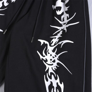 Printed Skeleton Floral Loose Pants 3