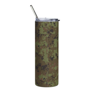 Green Digital Camo Stainless Steel Tumbler | 20oz Skinny Travel Cup 3