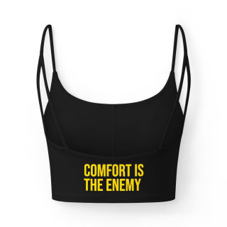 Blue and Orange Skulls Comfort Is The Enemy Bra | Crop Top Fitness 4