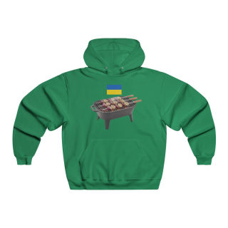 BBQ Onion Skewer Hooded Sweatshirt | Grilling Kyiv Ukraine Flag 3